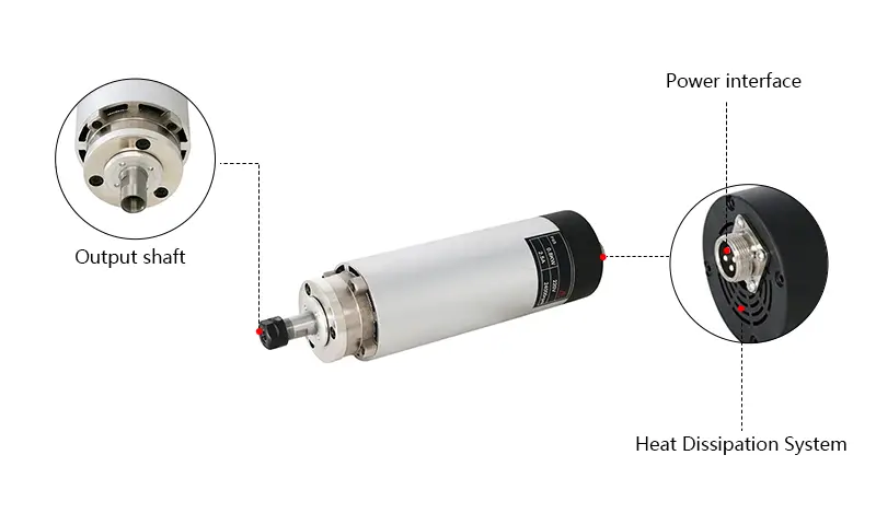 220V AC 800W 24000 rpm Air Cooled CNC Spindle Motor