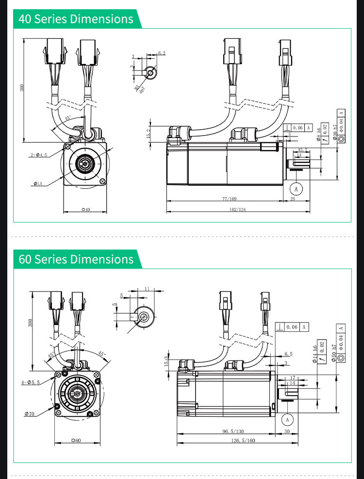 100W 40mm DS2 Servo Motor And Servo