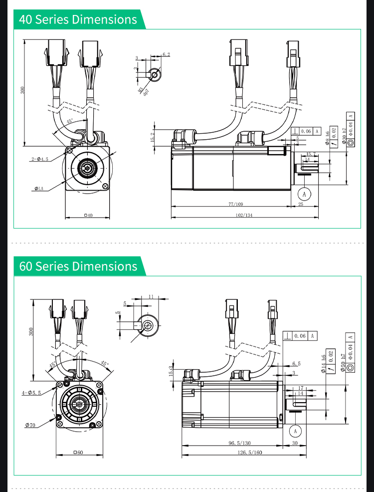 400W 60mm Servo Motor And Servo Driver