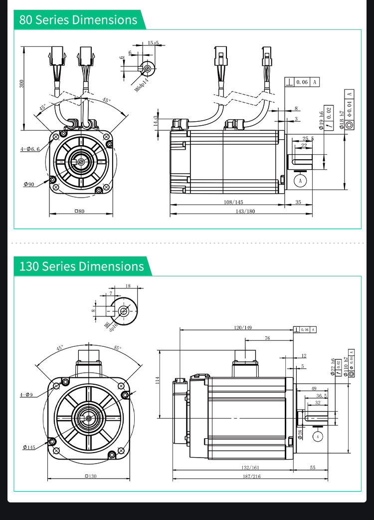 750W 80mm Servo Motor and Driver