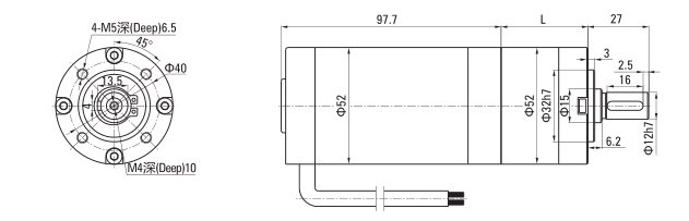 52mm 40/60W Diameter Planetary Brush Geared Motor