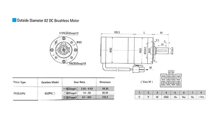82mm Brushless DC Planetary Geared Motor