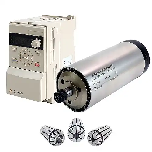 220V 1.5KW 80x193.5mm air cooled spindle motor and 2HP 1.5KW 70A variable frequency drive kit