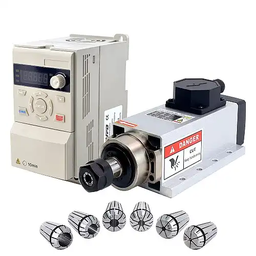 220V 2.2KW air cooled spindle motor and 3HP 2.2KW 125A frequency converter kit