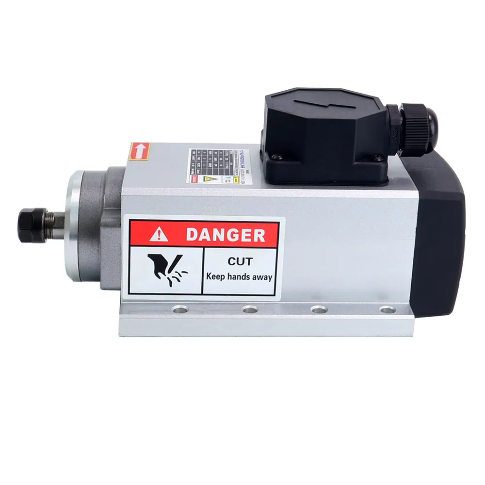 220V 1.5KW 80x73x175.5mm air cooled spindle motor and 2HP 1.5KW 70A variable frequency drive kit