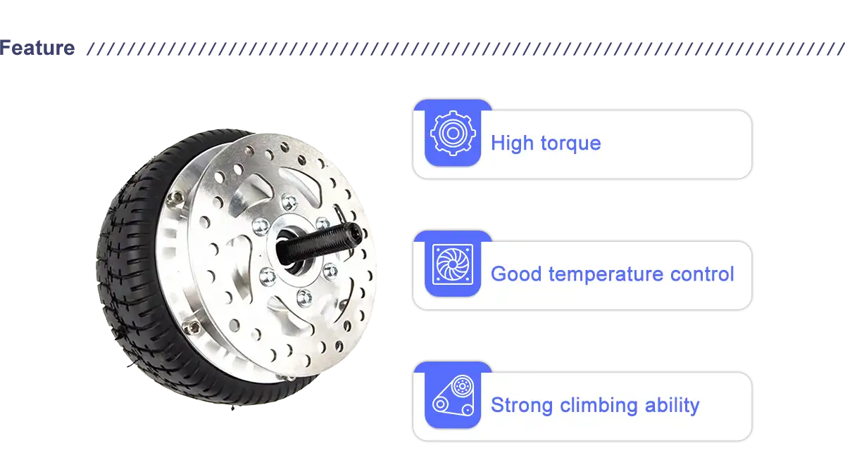 100-200W 24V 6Inch 277RPM Brushless Geared Wheel Hub Motor