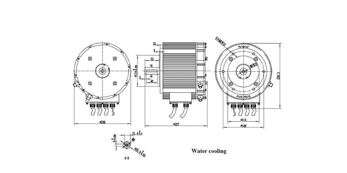 10kW Water Cooling BLDC Motor For Electric Vehicle