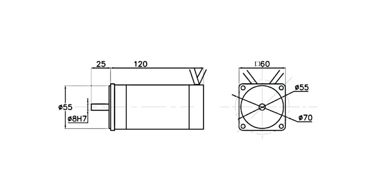 12V 150W 0.48 Nm 3000 rpm 15.6A Brushless DC Motor