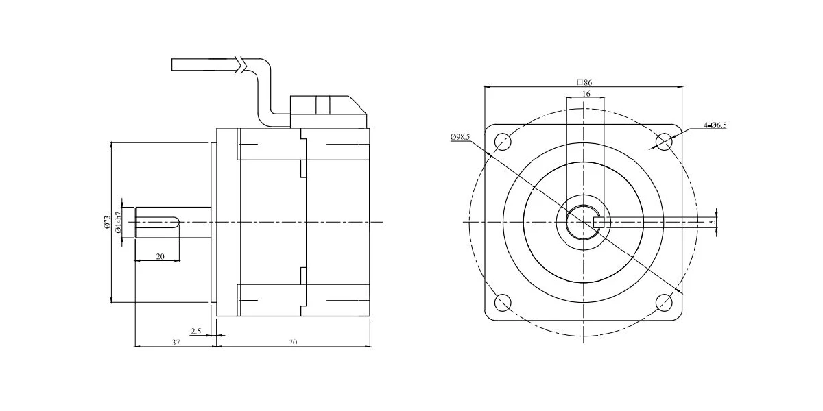 12V 200W 0.64 Nm 3000 rpm 20.8A Brushless DC Motor