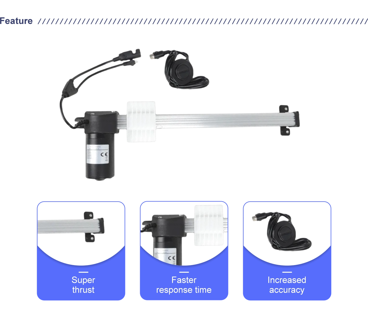 12V 24V 3000N 50-800mm 7mm/s-35mm/s linear actuator