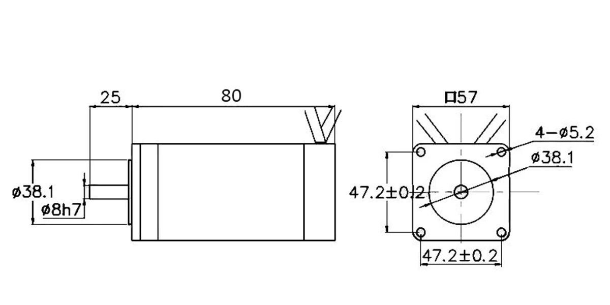 12V 50W 0.16 Nm 3000 rpm 5.2A Brushless DC Motor