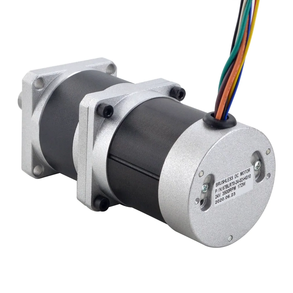 172W 24V 350RPM 4.00Nm Geared Brushless DC Motor