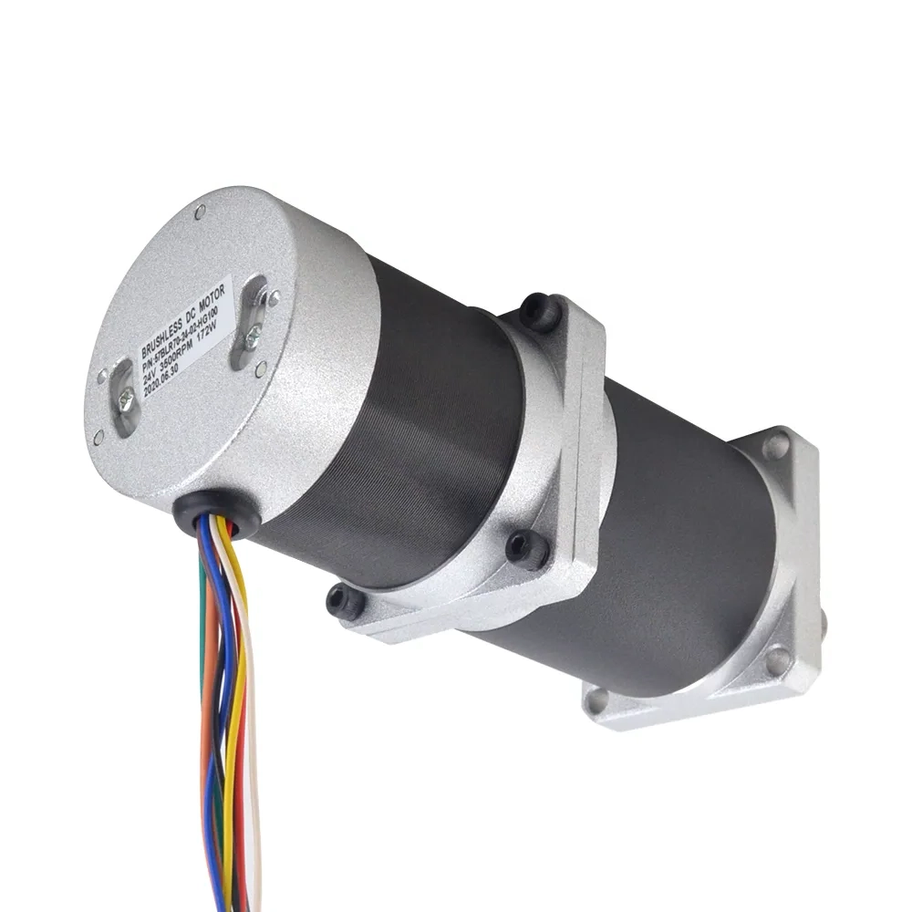 172W 24V 35RPM 25.00Nm Geared Brushless DC Motor