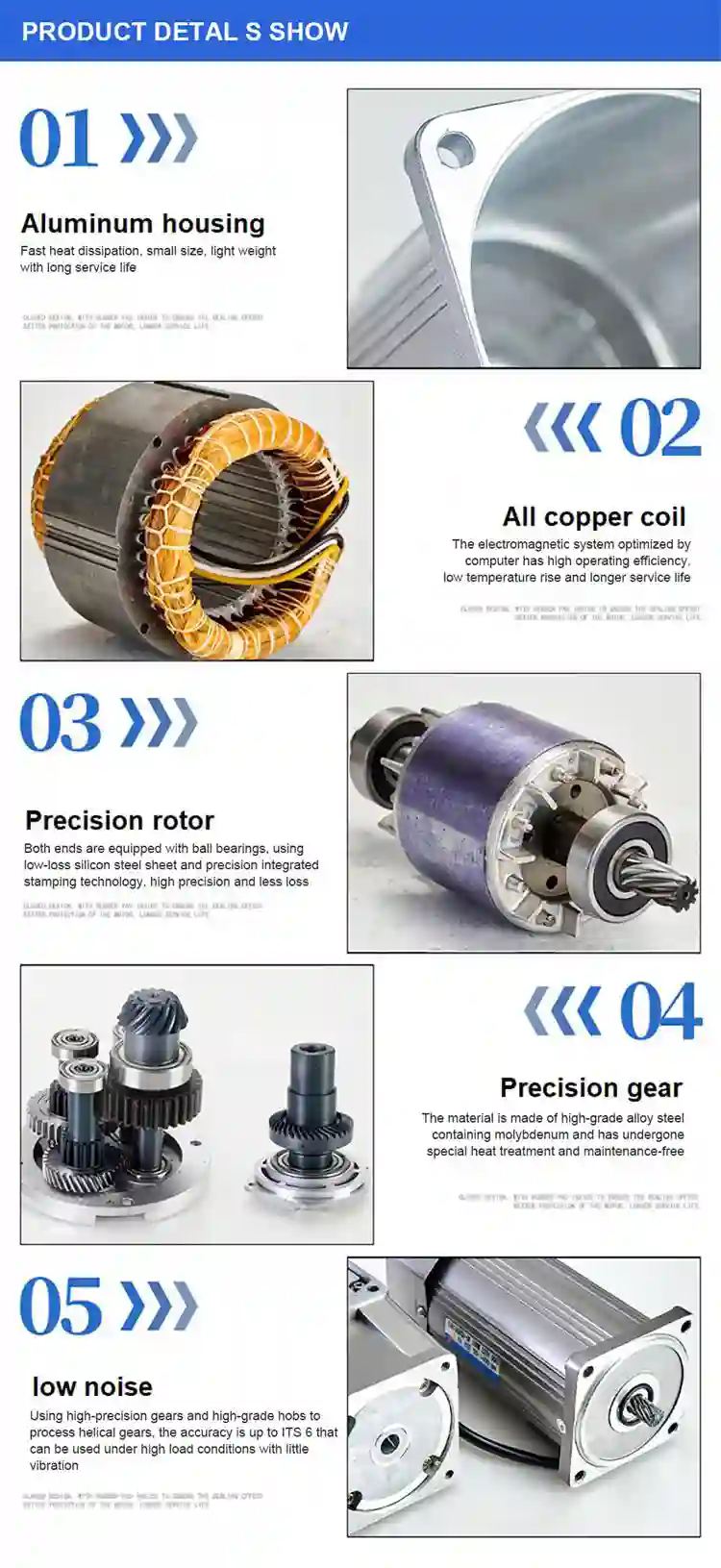 180-200W 120-380V Micro Worm Gear Induction Motor