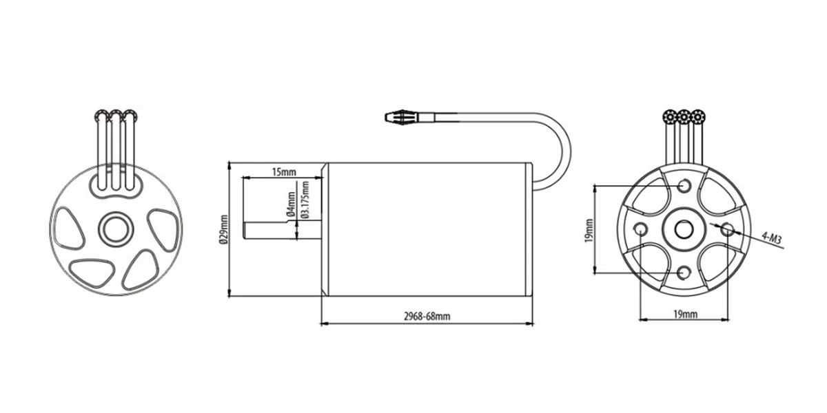 1800W 4000KV Brushless DC Motor For RC Boat