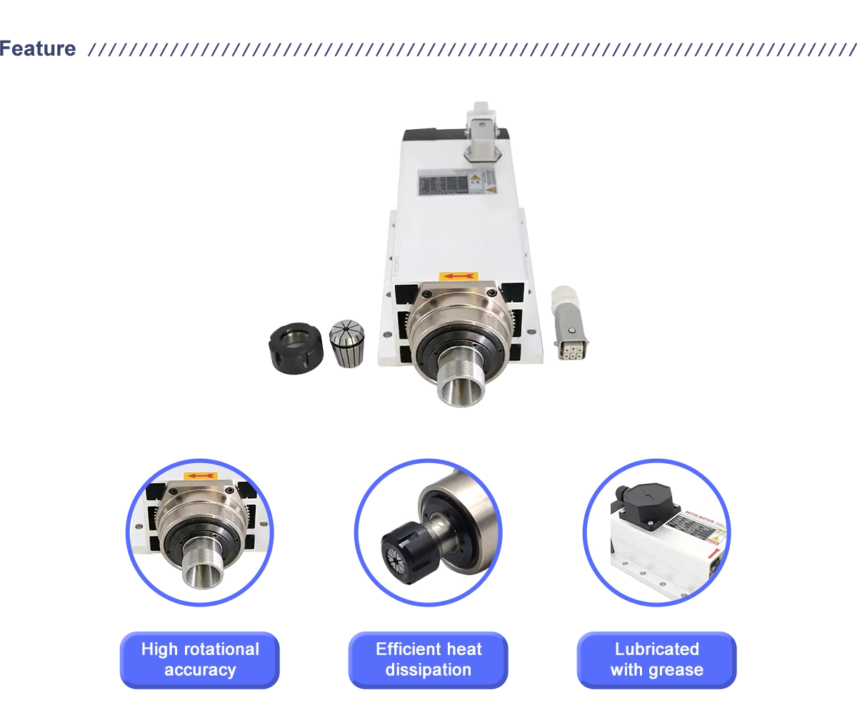 2.2KW 18000RPM 3.98nm ER30 Air cooled spindle motor