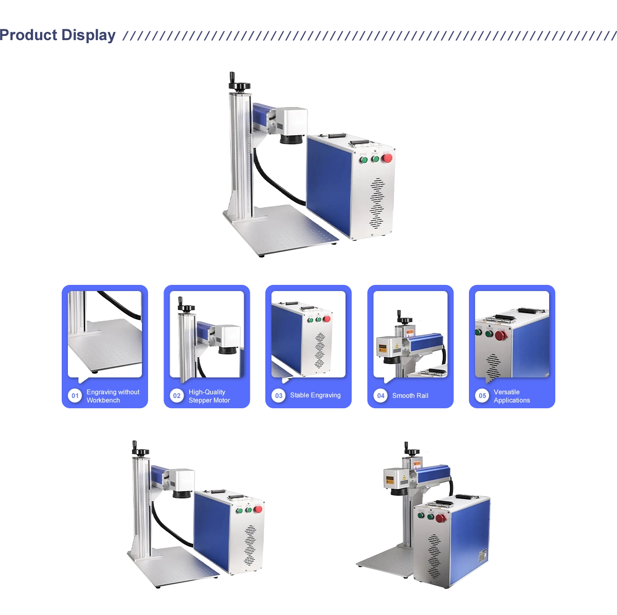 20-50W Fiber Laser Marking Engraving Machine with Rotary