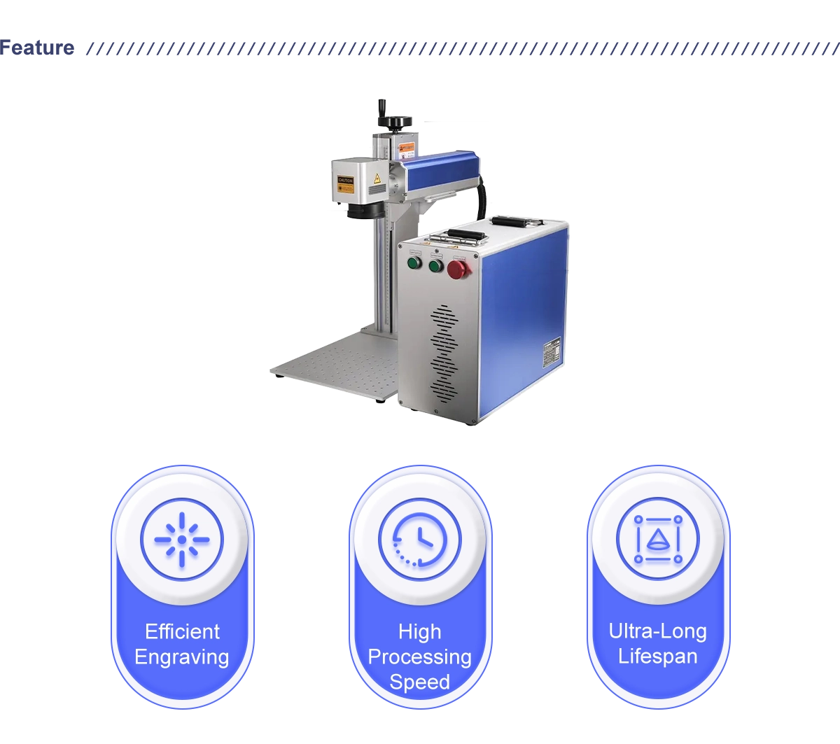 20-50W Fiber Laser Marking Engraving Machine with Rotary