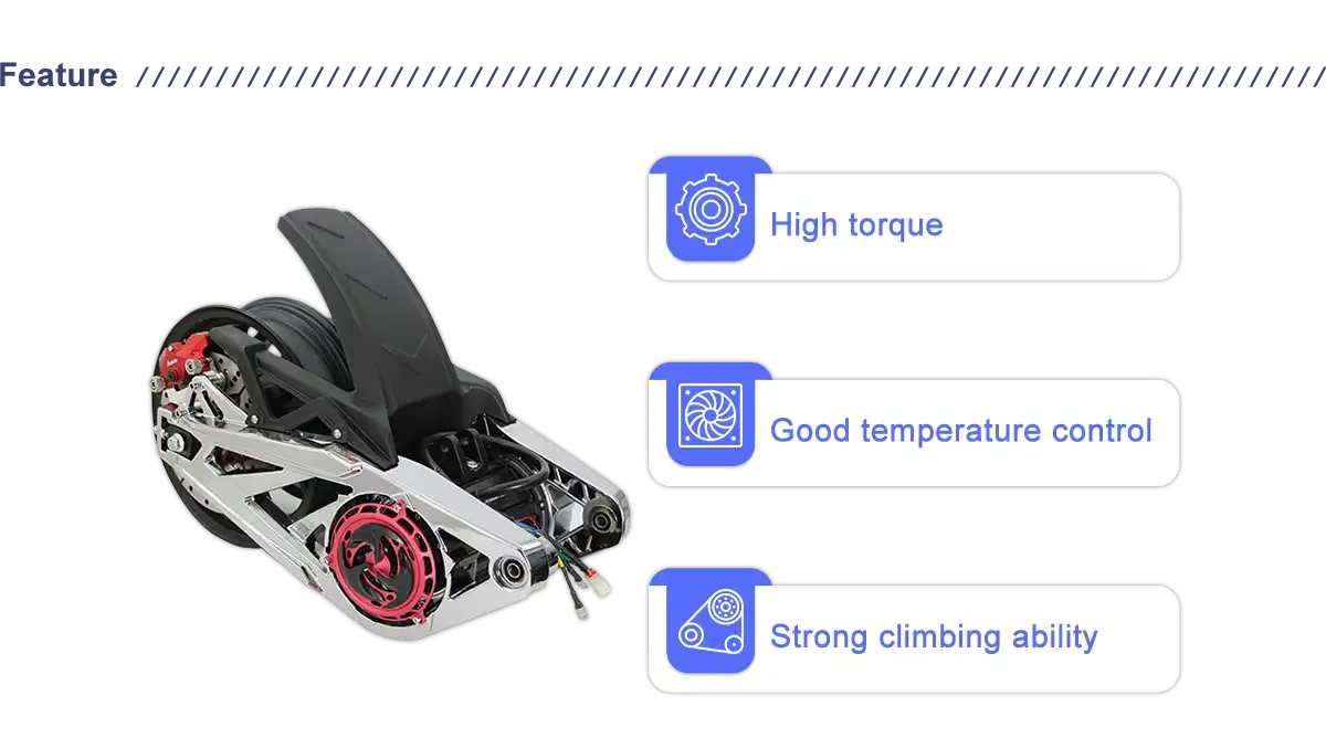 500-5000W 72V 12Inch 120km per Hour Hub Motor with Bluetooth Controller