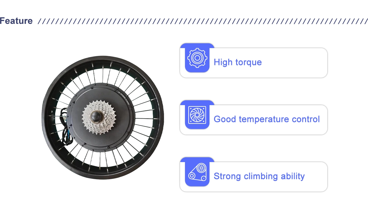 2000-5000W 60-72V 20Inch 80-100KM Per Hour Geared Hub Motor