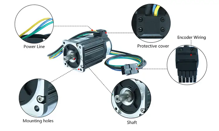 200W 24V 80mm DC Servo Motor