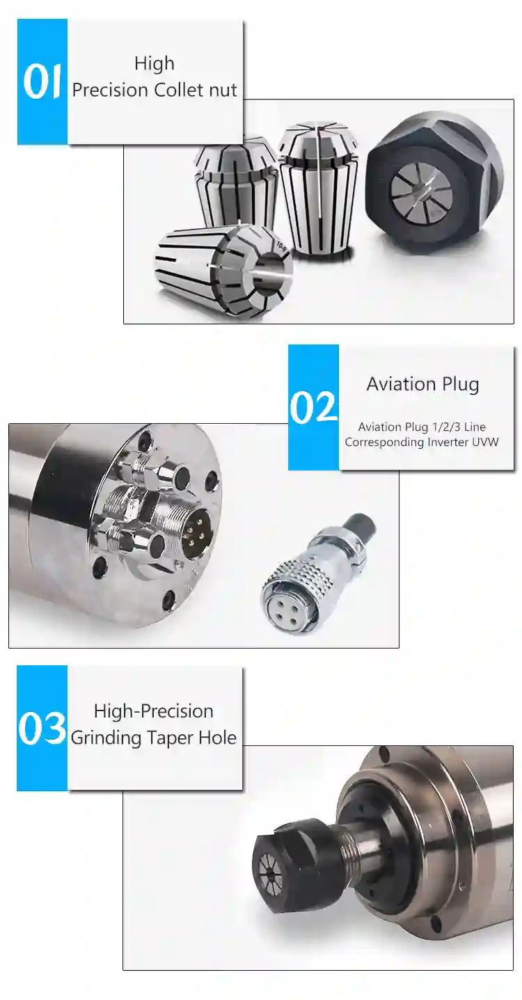 2200W 220-380V water cooled spindle motor for cnc router wooden machine