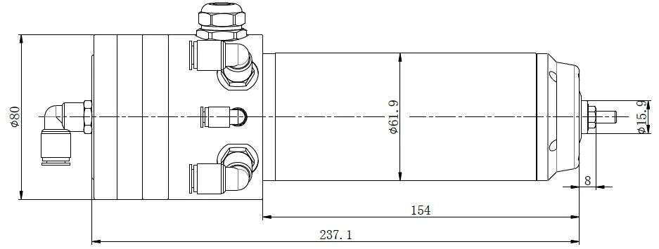 220V AC 1.5KW 60000rpm Water Cooled CNC ATC Spindle Motor