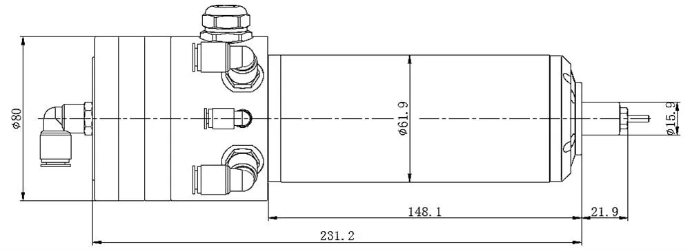 220V AC 1.8KW 60000rpm Water Cooled CNC ATC Spindle Motor