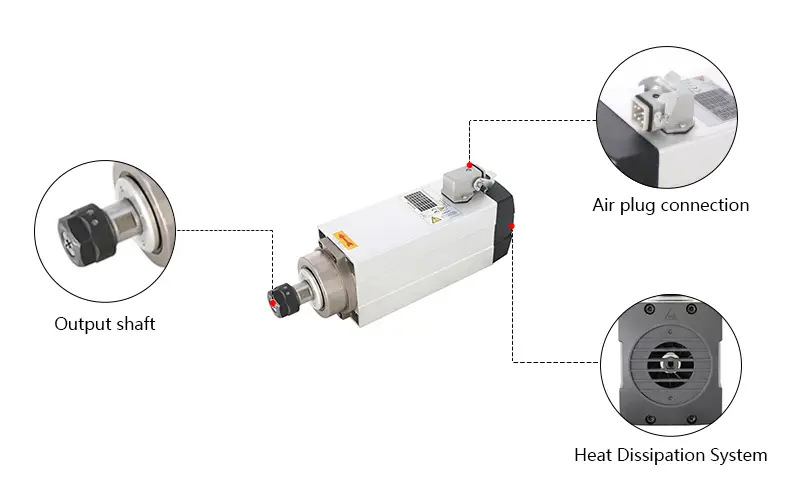 220V AC 1500W 18000rpm Air Cooling CNC Spindle Motor