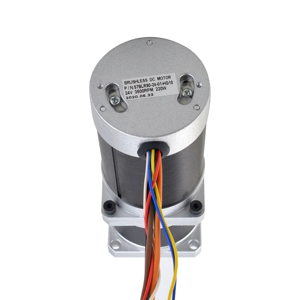 220W 24V 350RPM 5.10Nm Geared Brushless DC Motor