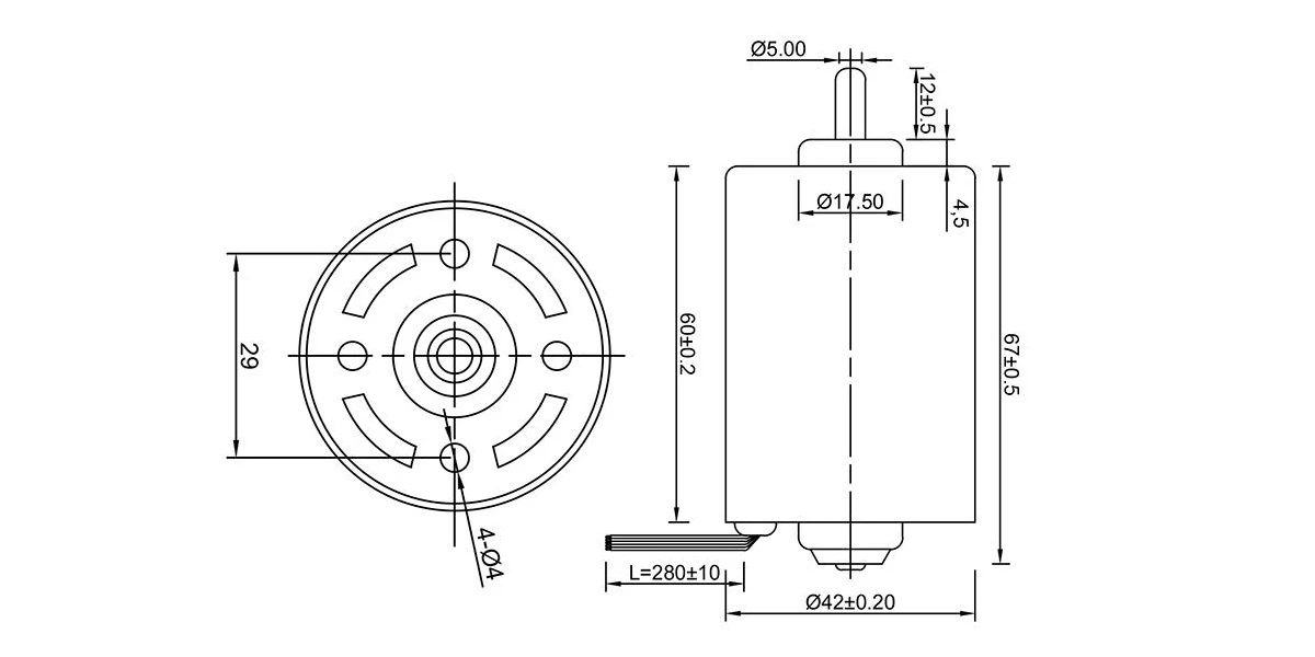 24V 40W 8000rpm Inrunner Sensored Brushless DC Motor