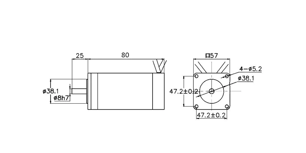 24V 50W 0.16 Nm 3000 rpm 2.6A Brushless DC Motor