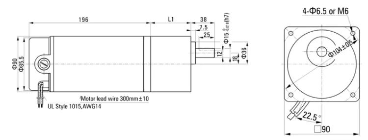 250W 24-220V micro dc gear motor with flange