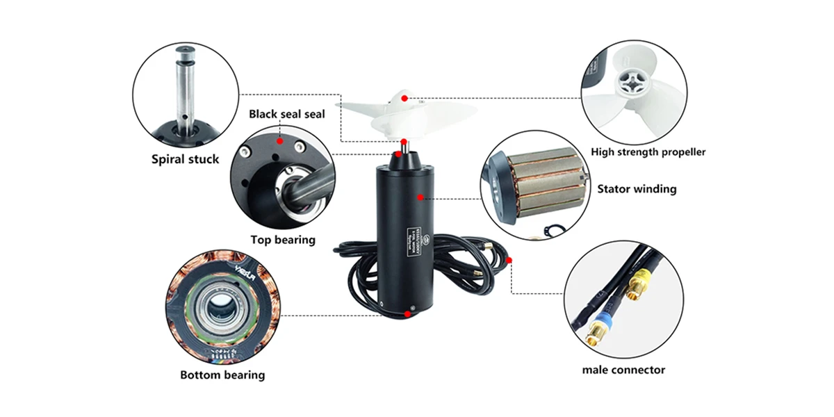 3000W 160KV 8-12S Waterproof Sensorless Brushless DC Motor