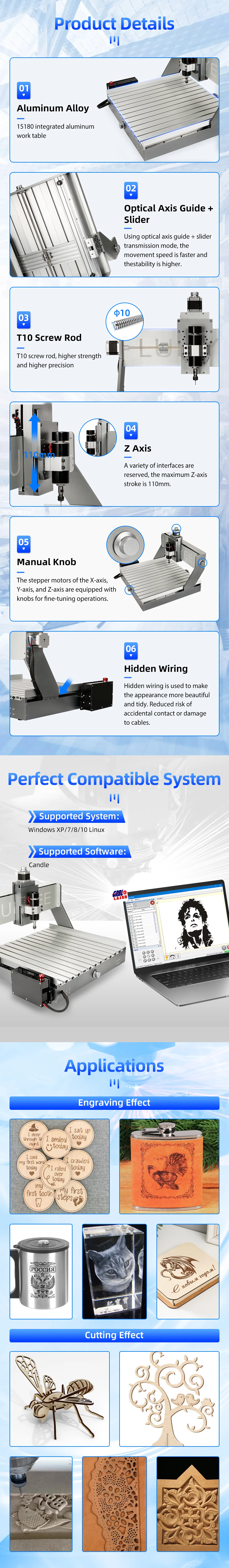 4040 CNC Router Machine with 500-710W Spindle Motor