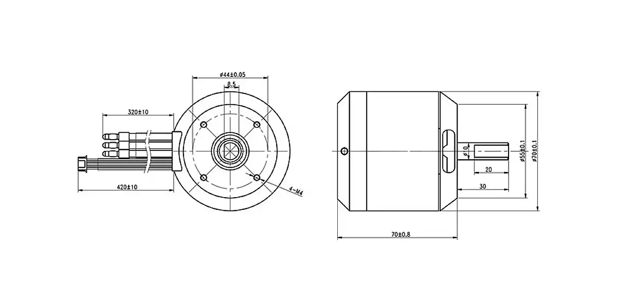 4300W 110KV 6-18S Outrunner Sensored Brushless DC Motor