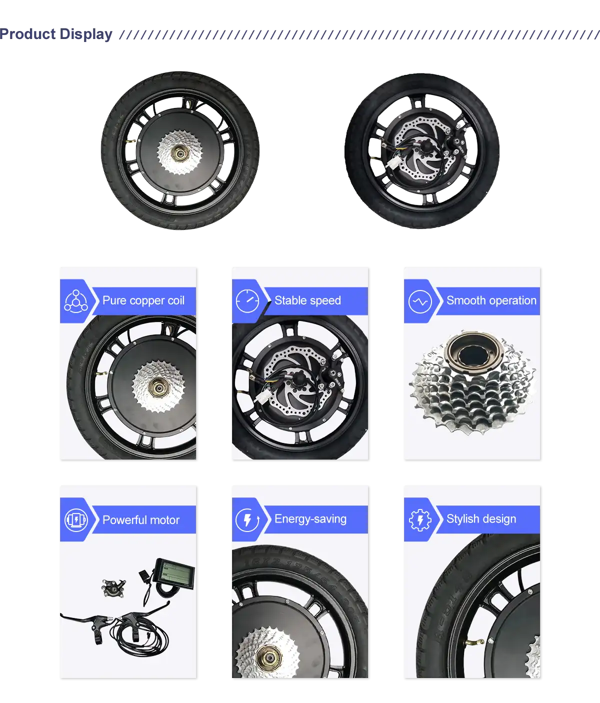 500-1000W 48V 16Inch 42-55KM Per Hour Hub Motor with Disc Brake