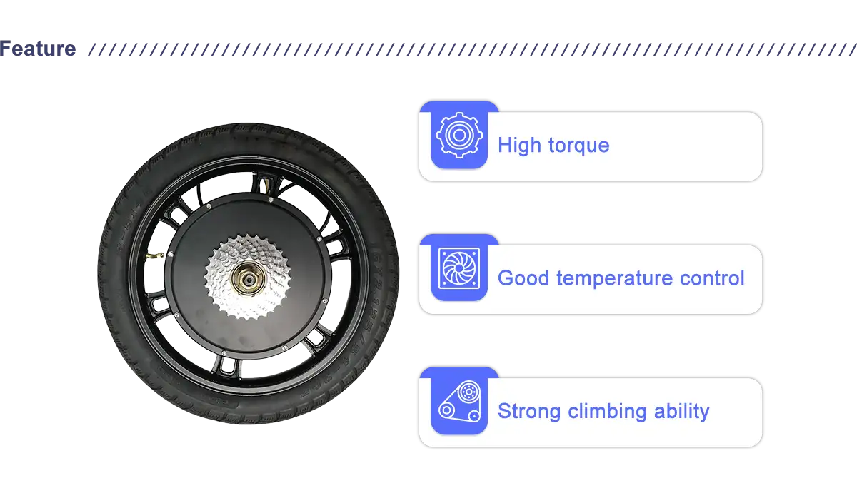 500-1000W 48V 16Inch 42-55KM Per Hour Hub Motor with Disc Brake