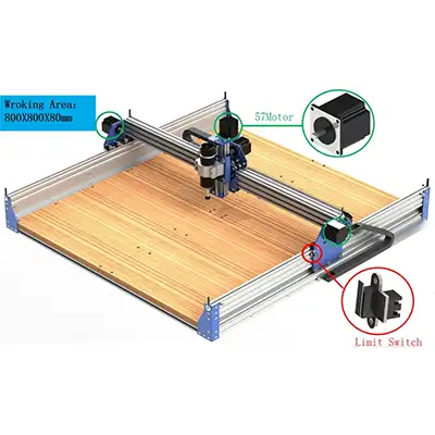 500-710W Spindle Desktop CNC 8080 Metal Router Woodworking Engraver Machine