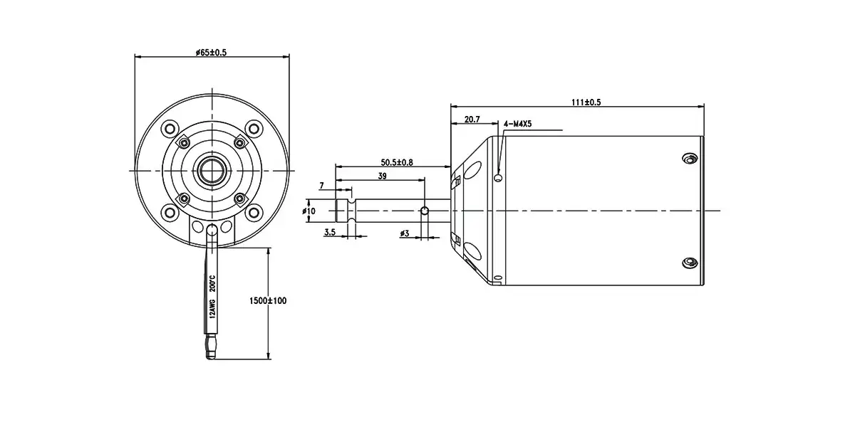 5000W 140KV 4-12S Outrunner Sensored Brushless DC Motor