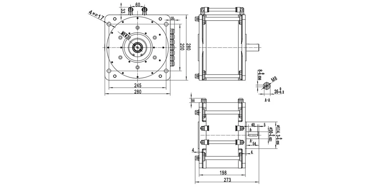 72/96V 20kW Water Cooling BLDC Motor For Electric Vehicle