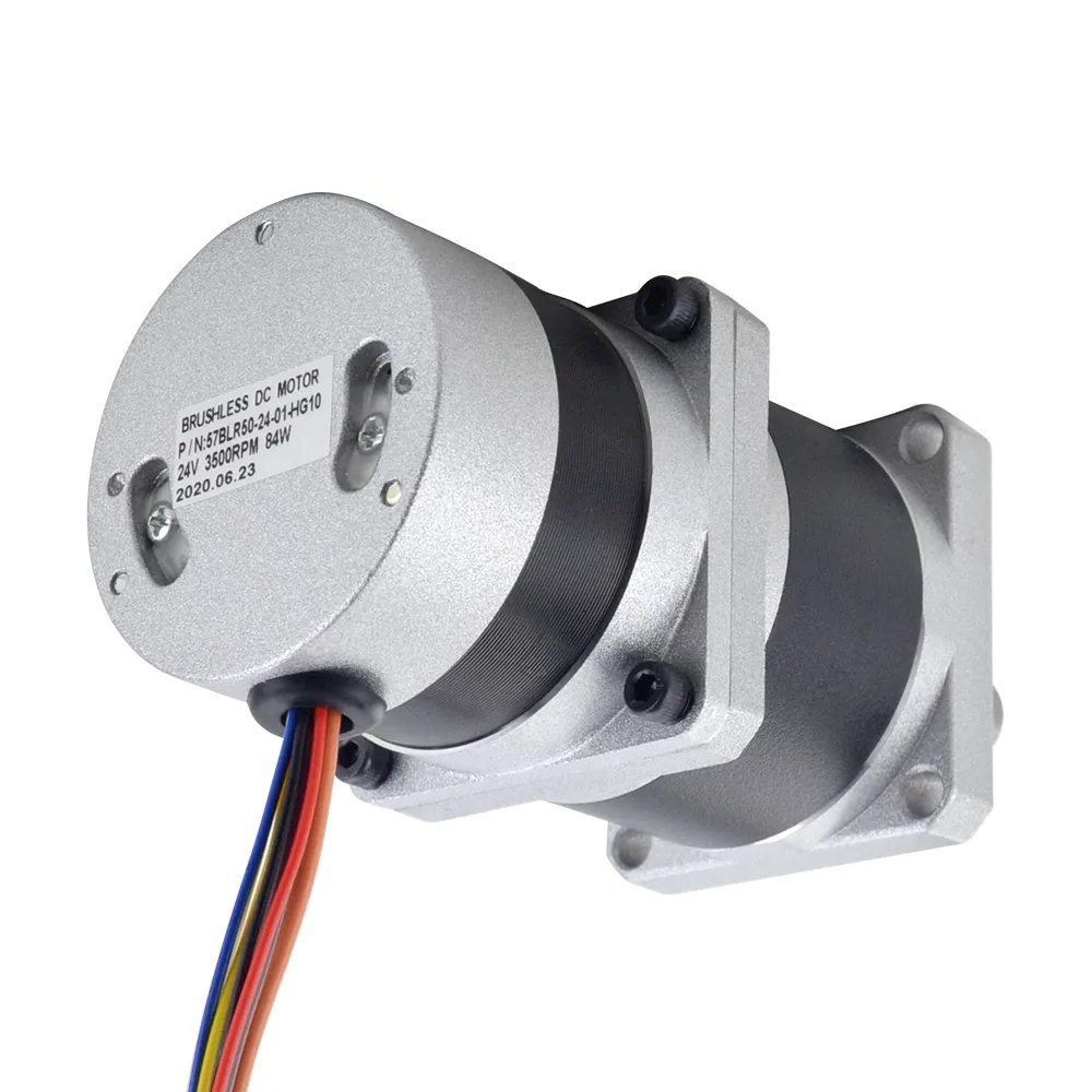 84W 24V 350RPM 1.89Nm Geared Brushless DC Motor