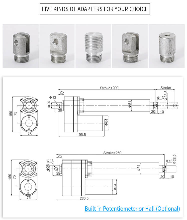 12v-48v 1200N 5mm/s-120mm/s linear actuator