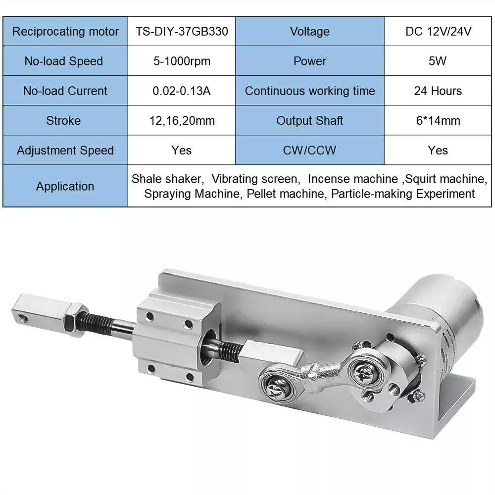 5W Small Stroke DC Motor with Linea  Actuator KIt
