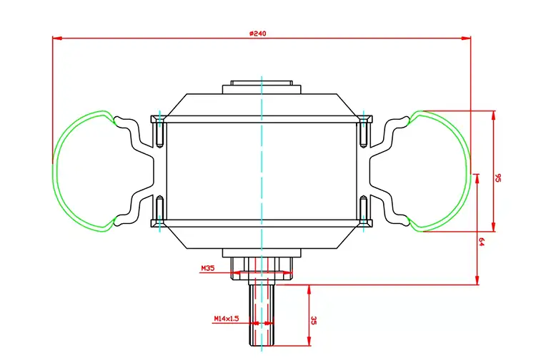 10inch 24-48V 500w DC Electric Geared Hub Motor