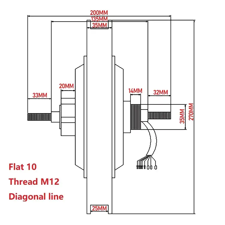 14Inch 72v 3000W 120km/h 135MM High Speed Hub Motor