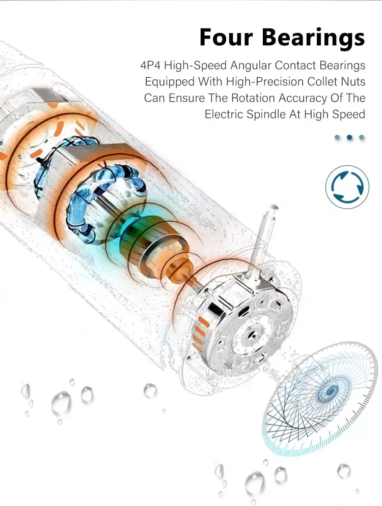 220V 1.5KW Air-cooled 24000rpm High-speed Spindle Motor