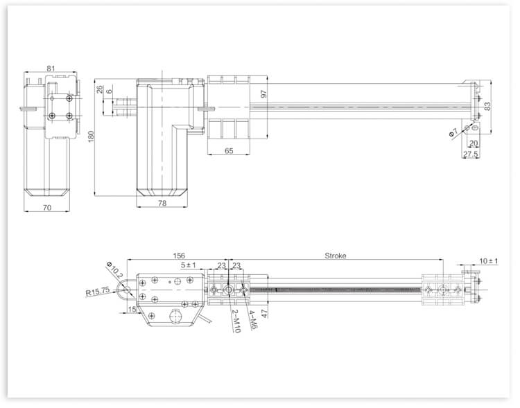 12V 24V 4000N 100-800mm 18mm/s-35mm/s linear actuator
