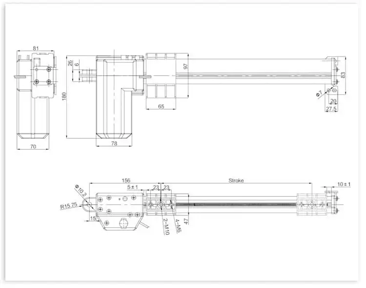 12V 24V 4000N 100-800mm 18mm/s-35mm/s linear actuator