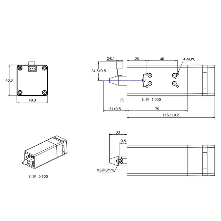 80W Diode Blue Purple Laser Parts Module with PWM